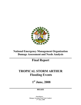 Final Report TROPICAL STORM ARTHUR Flooding Events 1