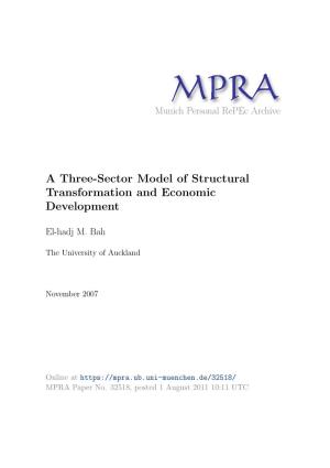 A Three-Sector Model of Structural Transformation and Economic Development