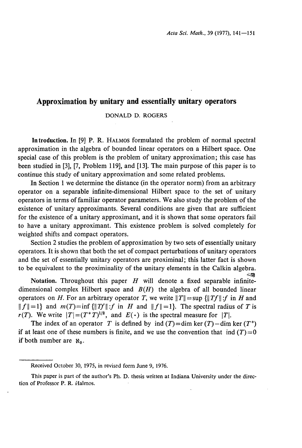 Approximation by Unitary and Essentially Unitary Operators
