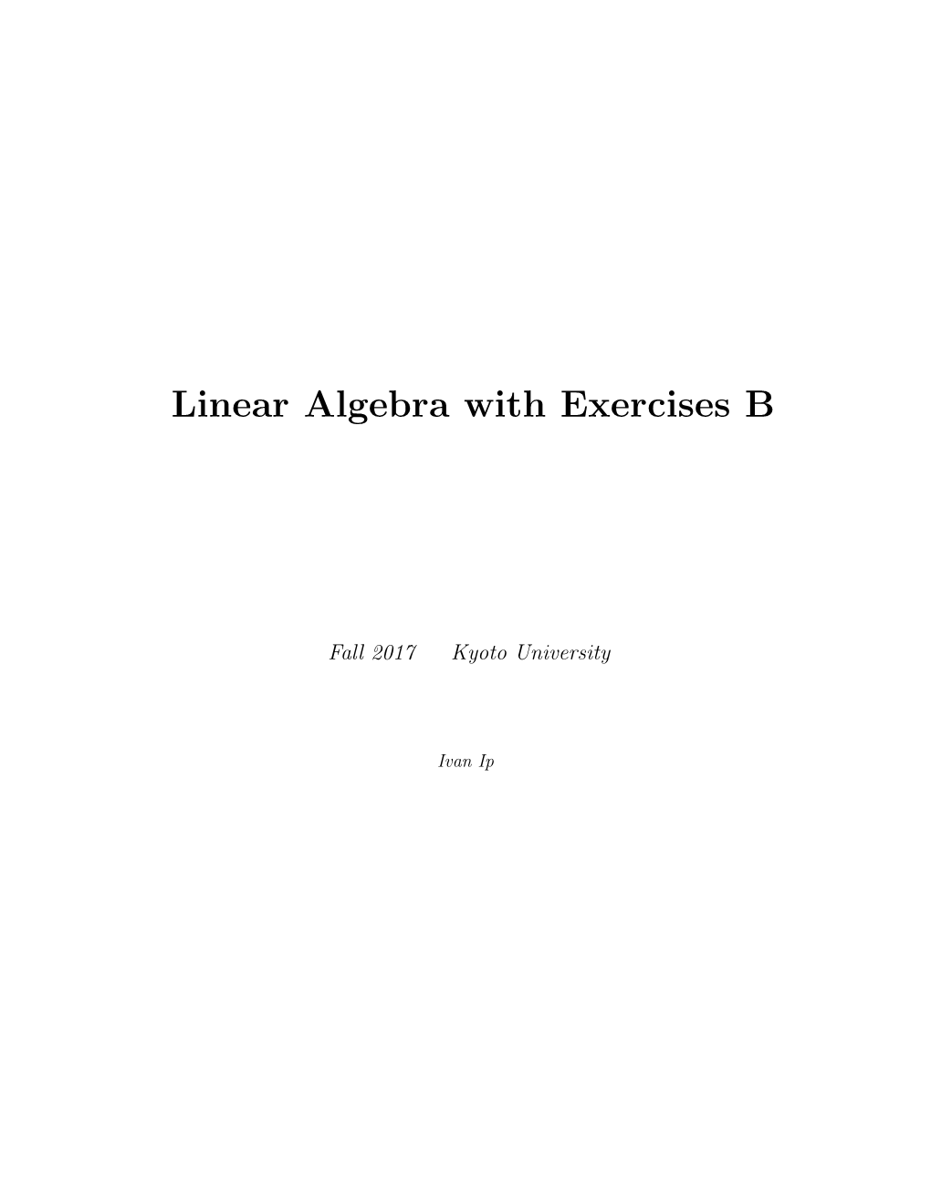 Linear Algebra with Exercises B