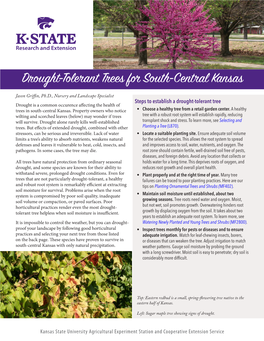 MF3246 Drought-Tolerant Trees for South-Central Kansas