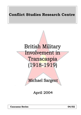 British Military Involvement in Transcaspia (1918-1919)