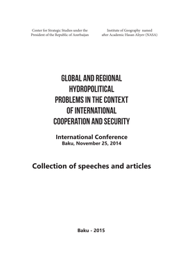 Global and Regional Hydropolitical Problems in the Context of International Cooperation and Security