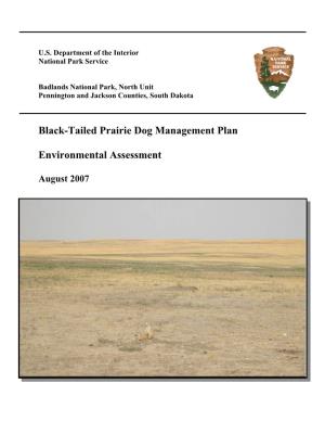 Black-Tailed Prairie Dog Management Plan