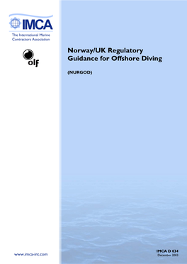 Norway/UK Regulatory Guidance for Offshore Diving