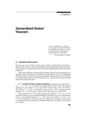 Generalized Stokes' Theorem