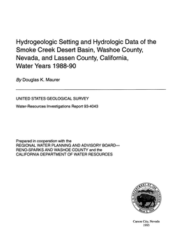 Hydrogeologic Setting and Hydrologic Data of the Smoke Creek Desert Basin, Washoe County, Nevada, and Lassen County, California, Water Years 1988-90