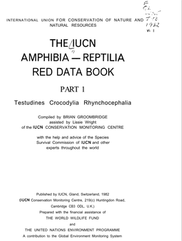 Theducn AMPHIBIA” REPTILIA RED DATA BOOK PART 1