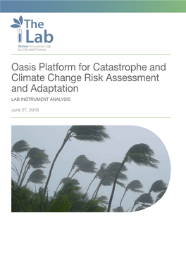Oasis Platform for Catastrophe and Climate Change Risk Assessment and Adaptation LAB INSTRUMENT ANALYSIS