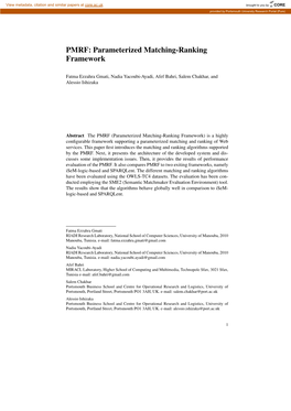 Parameterized Matching-Ranking Framework