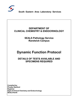 Endocrine Dynamic Function Protocols