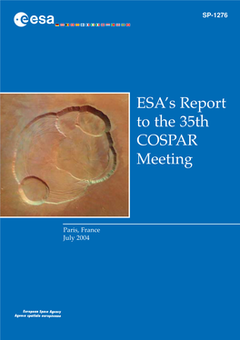 ESA's Report to the 35Th COSPAR Meeting