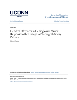 Gender Differences in Genioglossus Muscle Response to the Change in Pharyngeal Airway Patency Jeffrey J