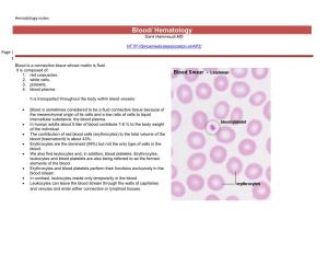 Hematology Notes Blood/ Hematology Danil Hammoudi.MD