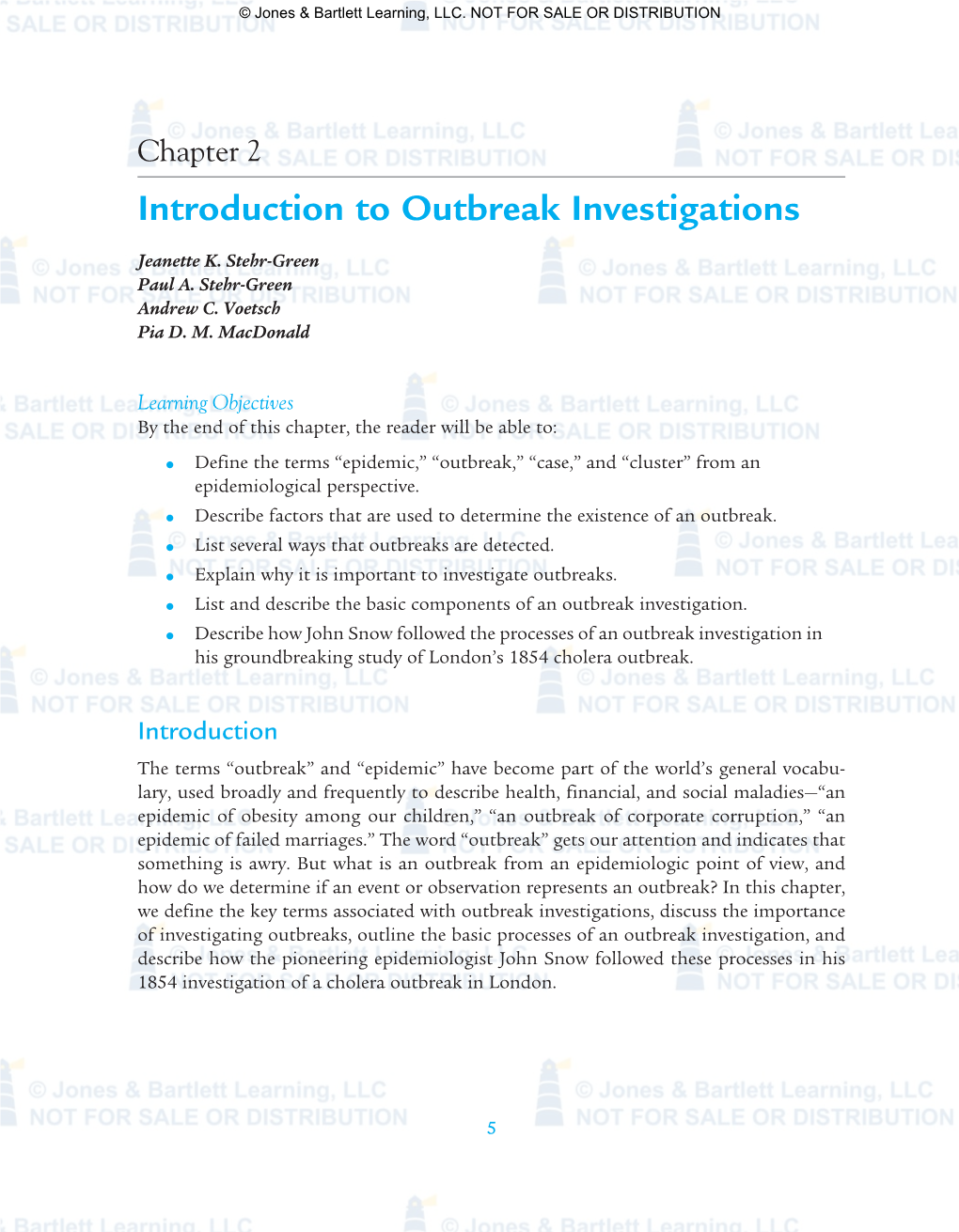 Introduction to Outbreak Investigations