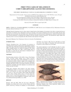 First Two Cases of Melanism in Cory's Shearwater Calonectris Diomedea