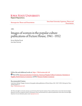 Images of Women in the Popular Culture Publications of Fiction House, 1941–1952 Kevin Michael Scott Iowa State University