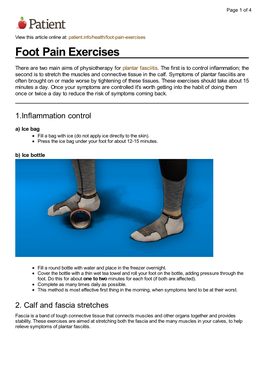 Foot Pain Exercises