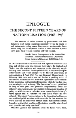 Epilogue the Second Fifteen Years of Nationalisation (1963-79)1