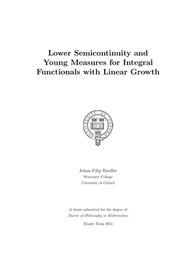 Lower Semicontinuity and Young Measures for Integral Functionals with Linear Growth