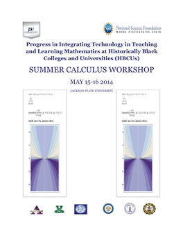 Summer Calculus Workshop May 15-16 2014