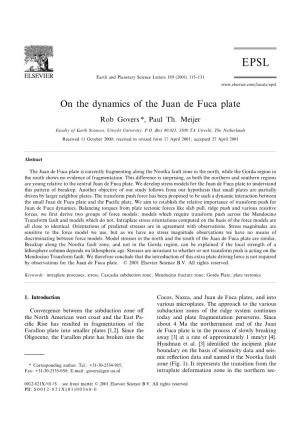 On the Dynamics of the Juan De Fuca Plate