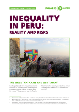 Inequality in Peru: Reality and Risks PHOTO: ANAIS CHAMPIN VIDAL