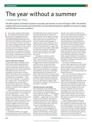The Year Without a Summer J