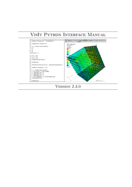 Visit Python Interface Manual