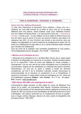 Vins & Vignerons , Cepages & Terroirs