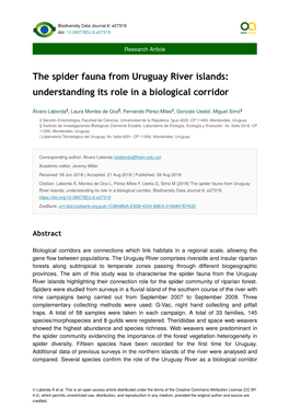 The Spider Fauna from Uruguay River Islands: Understanding Its Role in a Biological Corridor