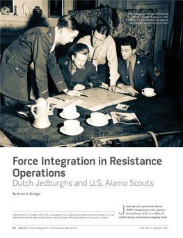 Force Integration in Resistance Operations Dutch Jedburghs and U.S