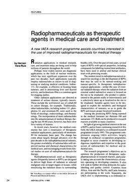 Radiopharmaceuticals As Therapeutic Agents in Medical Care and Treatment