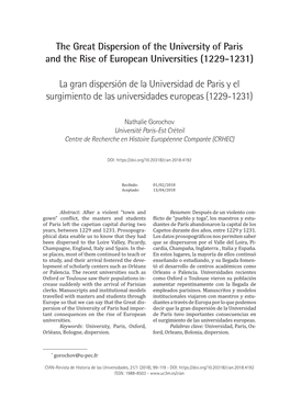 The Great Dispersion of the University of Paris and the Rise of European Universities (1229-1231)