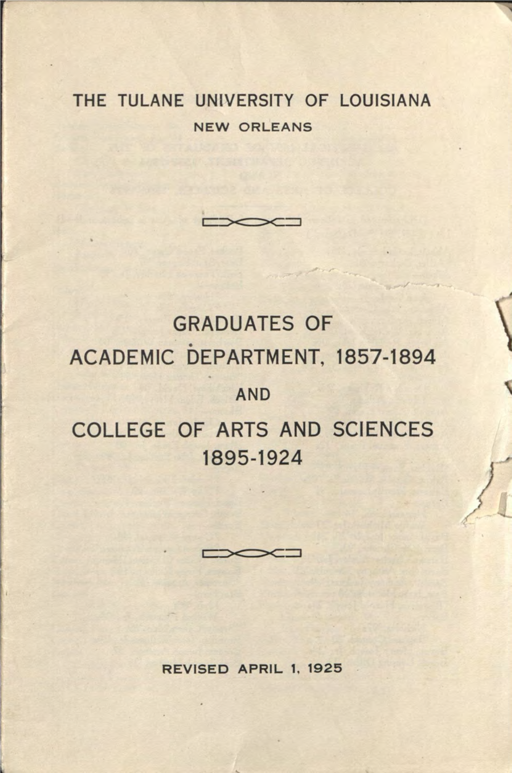 Graduates of Academic Department, 1857-1894