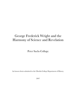George Frederick Wright and the Harmony of Science and Revelation