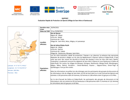 RAPPORT Evaluation Rapide De Protection De Djenné (Village De Sare-Hére Et Dankoussa)