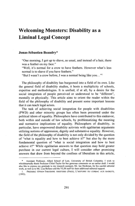 Disability As a Liminal Legal Concept
