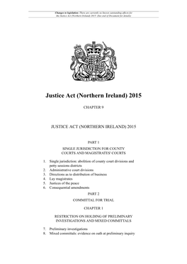 Justice Act (Northern Ireland) 2015