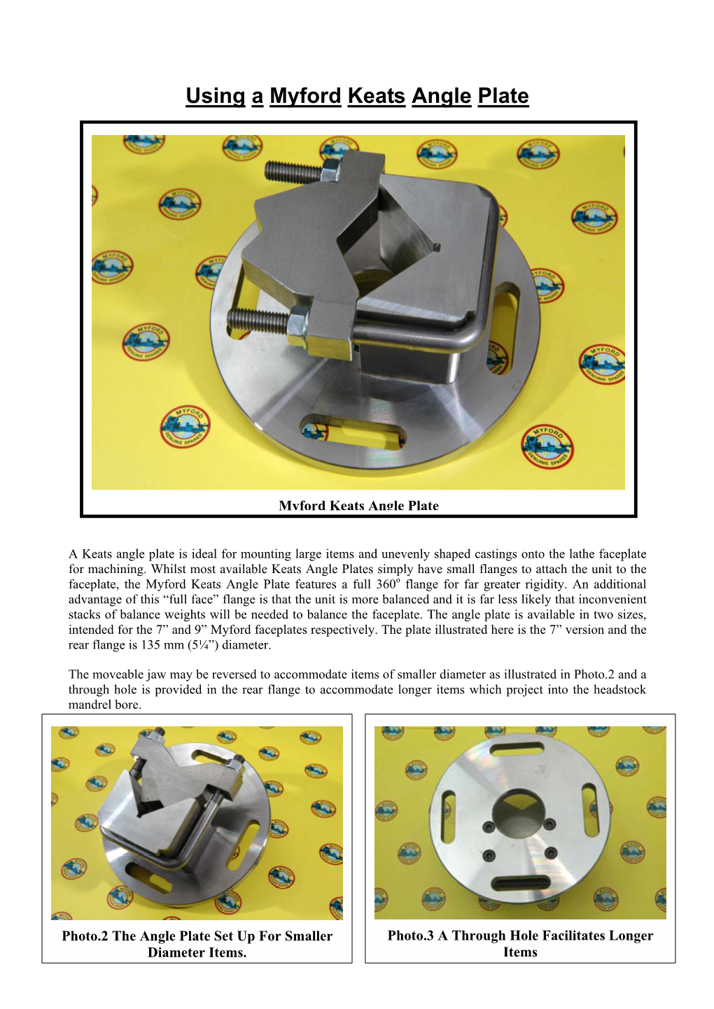 Using a Myford Keats Angle Plate