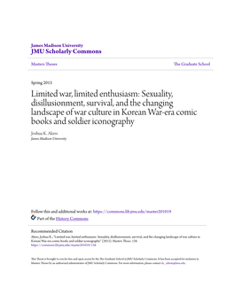 Sexuality, Disillusionment, Survival, and the Changing Landscape of War Culture in Korean War-Era Comic Books and Soldier Iconography Joshua K
