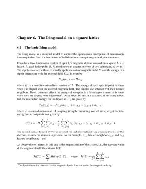 Chapter 6. the Ising Model on a Square Lattice