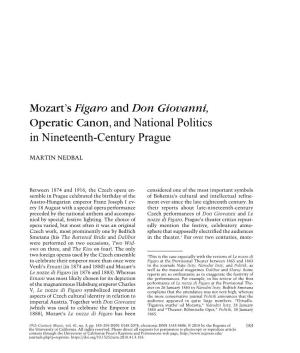 Mozart's Figaro and Don Giovanni, Operatic Canon, and National