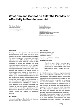 The Paradox of Affectivity in Post-Internet Art
