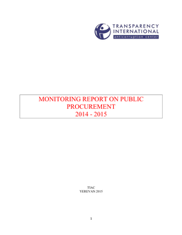Monitoring Report on Public Procurement 2014 - 2015