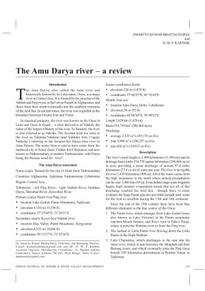 The Amu Darya River – a Review