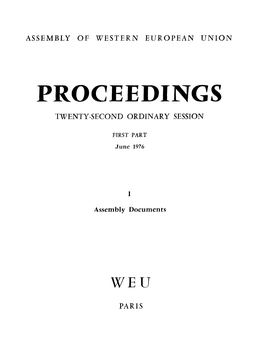 Proceedings Twenty-Second Ordinary Session