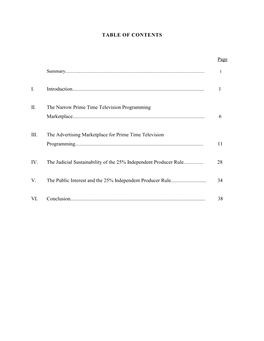 TABLE of CONTENTS Page I. Introduction