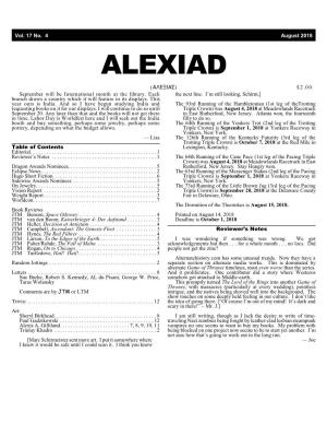 ALEXIAD (!7+=3!G) $2.00 September Will Be International Month at the Library