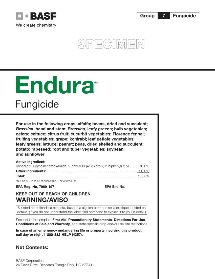 Endura Or Other Group 7 Fungicides